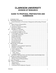 CLARKSON UNIVERSITY DIVISION OF RESEARCH  GUIDE TO PROPOSAL PREPARATION AND