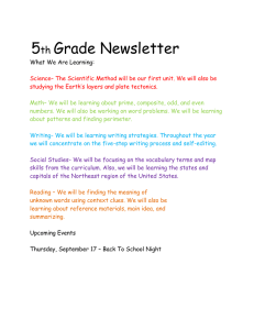 5 Grade Newsletter th
