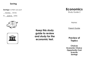 Economics Keep this study guide to review and study for the
