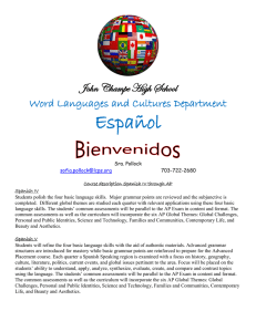 Español John Champe High School Word Languages and Cultures Department