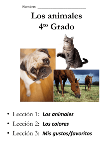 Los animales 4 Grado • Lección 1: