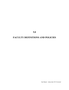 5.0  FACULTY DEFINITIONS AND POLICIES Ops Manual – release date 10/15 Corrected