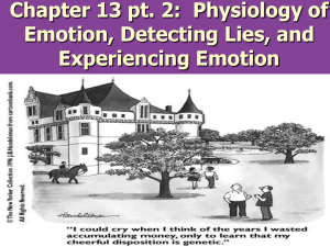 Chapter 13 pt. 2:  Physiology of Emotion, Detecting Lies, and