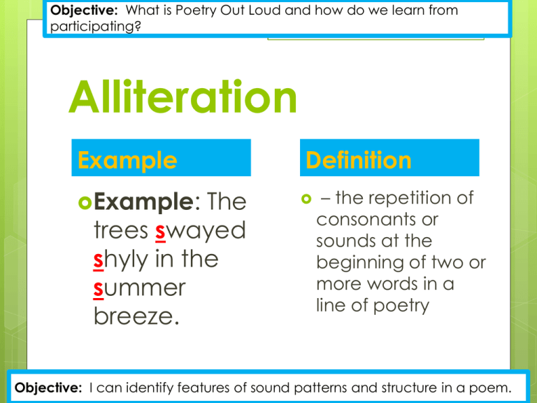 Alliteration Definition Example Trees