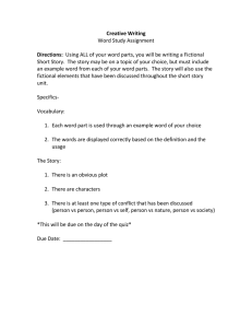 Creative Writing Directions: Word Study Assignment