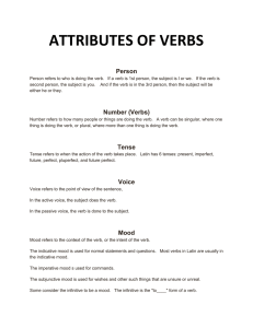 ATTRIBUTES OF VERBS Person