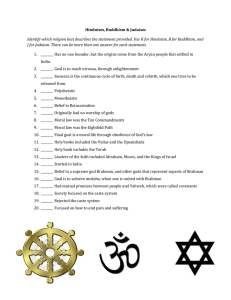 Hinduism, Buddhism &amp; Judaism