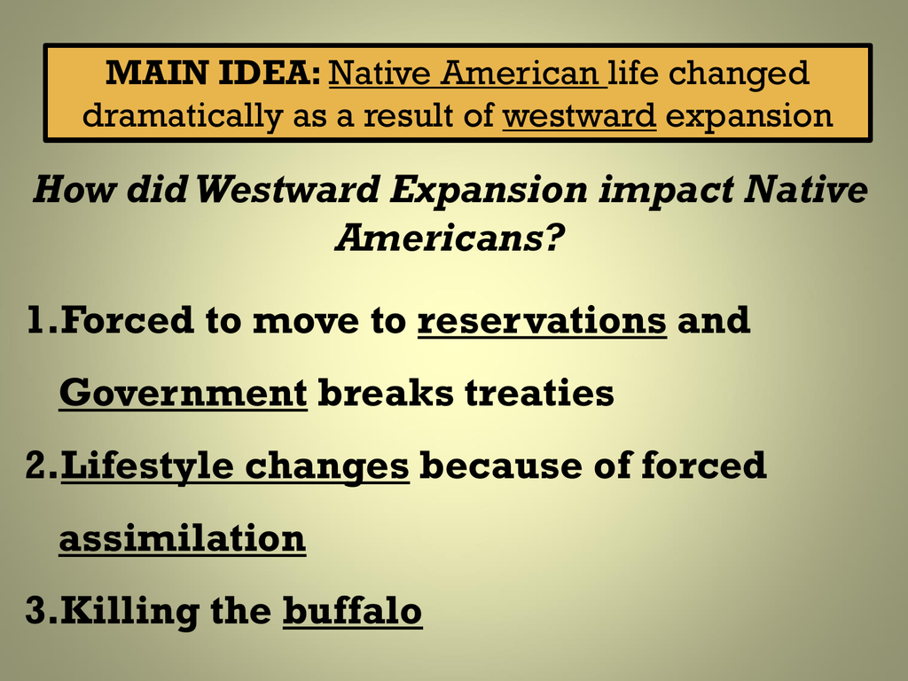 How did impact Native Americans? Government breaks