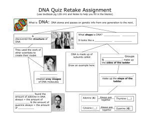 DNA Quiz Retake Assignment DNA:
