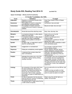 Study Guide SOL Reading Test 2014-15  11 Grade Vocabulary for SOL