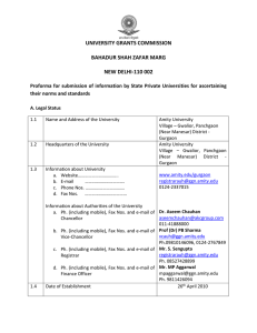 UNIVERSITY GRANTS COMMISSION BAHADUR SHAH ZAFAR MARG NEW DELHI-110 002