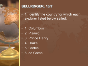 BELLRINGER: 10/7 • 1. Identify the country for which each