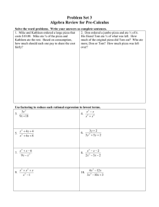 Problem Set 3 Algebra Review for Pre-Calculus