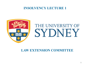 INSOLVENCY LECTURE 1 LAW EXTENSION COMMITTEE 1