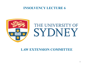 INSOLVENCY LECTURE 6 LAW EXTENSION COMMITTEE 1