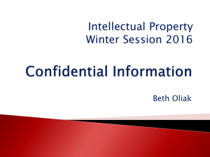 Intellectual Property Winter Session 2016 Beth Oliak