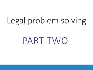 PART TWO Legal problem solving