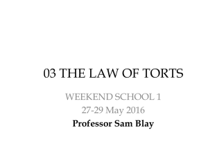 03 THE LAW OF TORTS WEEKEND SCHOOL 1 27-29 May 2016