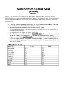 EARTH SCIENCE CURRENT EVENT (Honors)