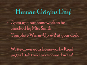 Human Origins Day!