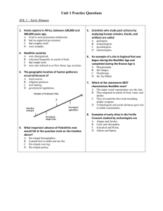 Unit 1 Practice Questions SOL 2 – Early Humans