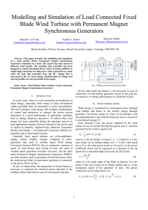 Modelling and Simulation of Load Connected Fixed Synchronous Generators