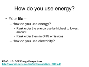 How do you use energy? • Your life –