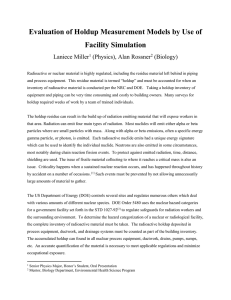 Evaluation of Holdup Measurement Models by Use of Facility Simulation Laniece Miller