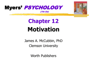 Motivation Chapter 12 PSYCHOLOGY Myers’