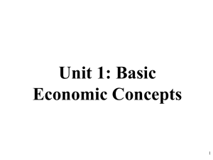 Unit 1: Basic Economic Concepts 1