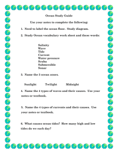 Ocean Study Guide  Use your notes to complete the following: