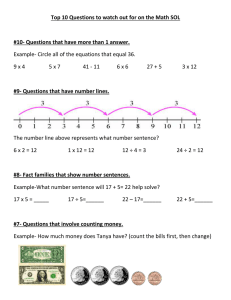 Top 10 Questions to watch out for on the Math...  #10- Questions that have more than 1 answer.