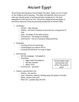 Egypt Unit Test Study Guide The Egypt unit