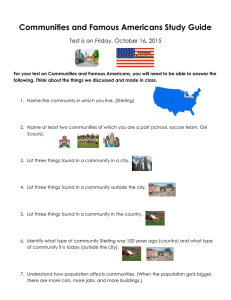 Communities and Famous Americans Study Guide