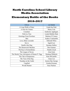 North Carolina School Library Media Association Elementary Battle of the Books 2016-2017