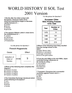 WORLD HISTORY II SOL Test 2001 Version