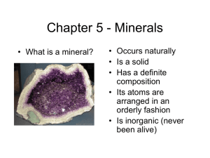 Chapter 5 - Minerals