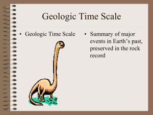 Geologic Time Scale • Geologic Time Scale • Summary of major