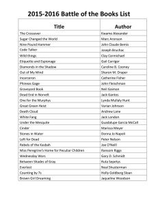 2015-2016 Battle of the Books List Title Author