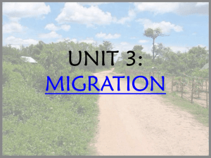 UNIT 3: MIGRATION