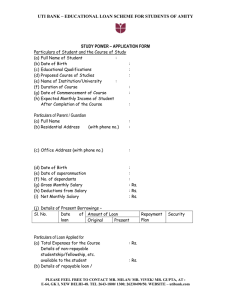 UTI BANK – EDUCATIONAL LOAN SCHEME FOR STUDENTS OF AMITY
