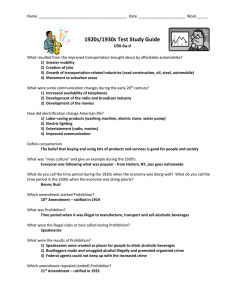 1920s/1930s Test Study Guide USII.6a-d
