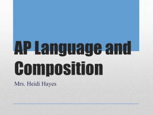 AP Language and Composition Mrs. Heidi Hayes