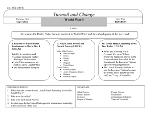 Turmoil and Change World War I