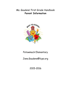 Ms. Gaudens’ First Grade Handbook  Potowmack Elementary