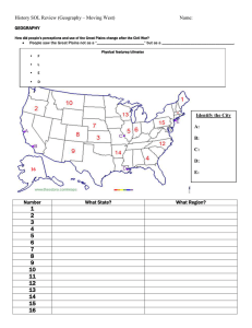 History SOL Review (Geography – Moving West) Name:  GEOGRAPHY