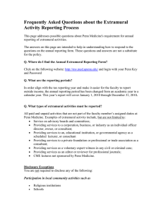 Frequently Asked Questions about the Extramural Activity Reporting Process