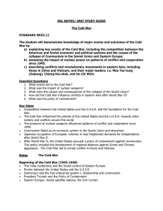 SOL NOTES/ UNIT STUDY GUIDE  The Cold War STANDARD WHII.12