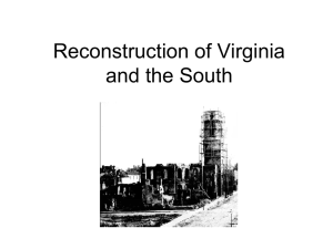 Reconstruction of Virginia and the South