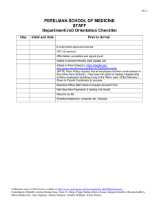 PERELMAN SCHOOL OF MEDICINE STAFF Department/Job Orientation Checklist Step